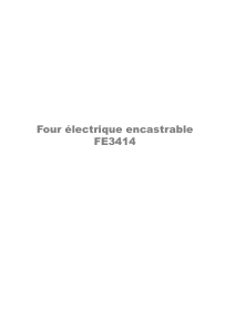 Mode d’emploi Arthur Martin-Electrolux FE 3414 NG Four