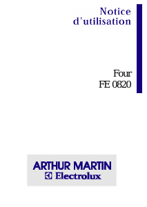 Bedienungsanleitung Arthur Martin-Electrolux FE 0820 W1 Backofen
