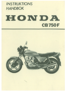 Bruksanvisning Honda CB 750 F Motorcykel