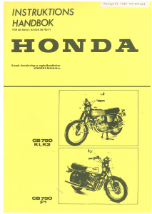 Bruksanvisning Honda CB 750 F1 (1981) Motorcykel