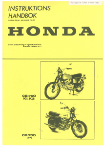 Bruksanvisning Honda CB 750 K2 (1981) Motorcykel