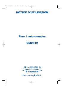 Mode d’emploi Arthur Martin-Electrolux EM2612X Micro-onde