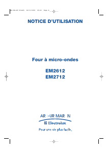 Mode d’emploi Arthur Martin-Electrolux EM2712U Micro-onde