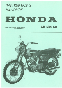 Bruksanvisning Honda CB I25 K5 Motorcykel