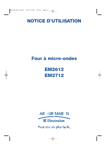 Mode d’emploi Arthur Martin-Electrolux EM2712X Micro-onde