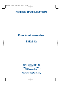 Mode d’emploi Arthur Martin-Electrolux EM2612W Micro-onde