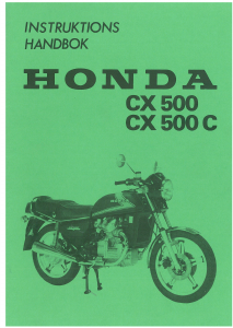 Bruksanvisning Honda CX 500 Motorcykel