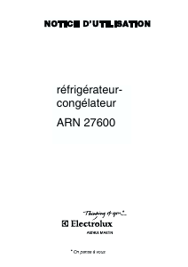 Mode d’emploi Arthur Martin-Electrolux ARN27600 Réfrigérateur combiné