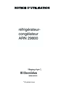 Mode d’emploi Arthur Martin-Electrolux ARN29800 Réfrigérateur combiné