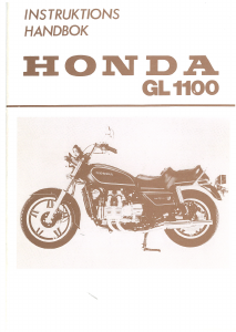Bruksanvisning Honda GL 1100 Motorcykel