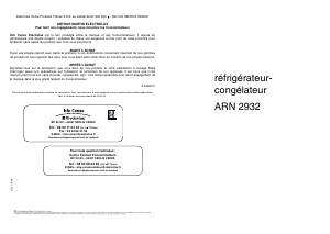 Mode d’emploi Arthur Martin-Electrolux ARN2932 Réfrigérateur combiné