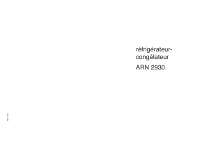 Mode d’emploi Arthur Martin-Electrolux ARN2930 Réfrigérateur combiné