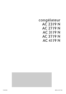 Mode d’emploi Arthur Martin-Electrolux AC 3119 N Congélateur