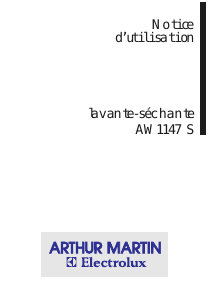 Mode d’emploi Arthur Martin-Electrolux AW 1147 S Lave-linge séchant