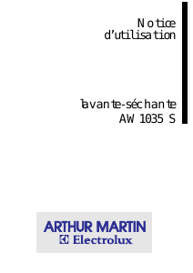 Mode d’emploi Arthur Martin-Electrolux AW 1035 S Lave-linge séchant