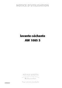 Mode d’emploi Arthur Martin-Electrolux AW 1085 S Lave-linge séchant