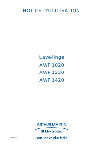 Mode d’emploi Arthur Martin-Electrolux AWF 1420 Lave-linge