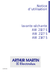 Mode d’emploi Arthur Martin-Electrolux AW 2147 S Lave-linge