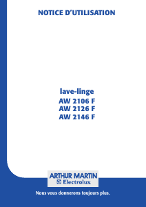 Mode d’emploi Arthur Martin-Electrolux AW 2126 F Lave-linge