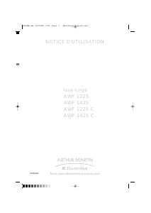 Mode d’emploi Arthur Martin-Electrolux AWF 1425 C Lave-linge