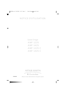 Mode d’emploi Arthur Martin-Electrolux AWF 1425 Lave-linge