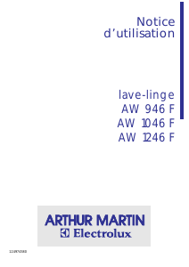 Mode d’emploi Arthur Martin-Electrolux AW 1046 F Lave-linge