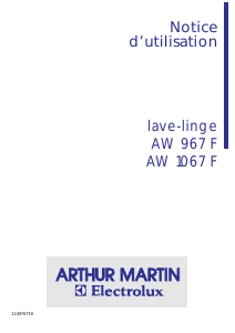 Mode d’emploi Arthur Martin-Electrolux AW 967 F Lave-linge