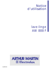 Mode d’emploi Arthur Martin-Electrolux AW 888 F Lave-linge