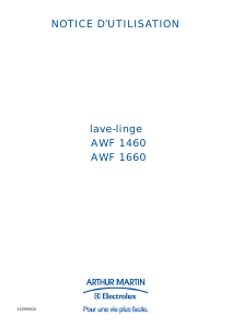 Mode d’emploi Arthur Martin-Electrolux AWF 1460 Lave-linge