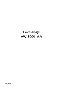 Mode d’emploi Arthur Martin-Electrolux AW 3091 AA Lave-linge
