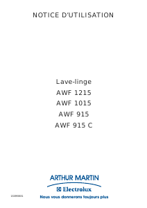 Mode d’emploi Arthur Martin-Electrolux AWF 915 Lave-linge