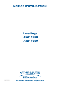 Mode d’emploi Arthur Martin-Electrolux AWF 1650 Lave-linge