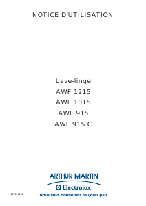 Mode d’emploi Arthur Martin-Electrolux AWF 1015 Lave-linge