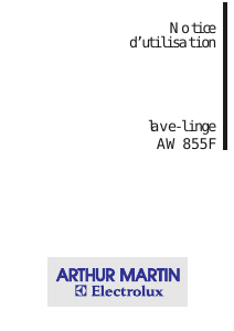 Mode d’emploi Arthur Martin-Electrolux AW 855 F Lave-linge