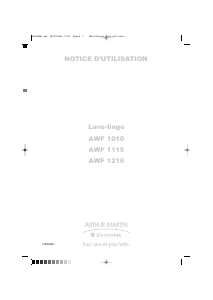 Mode d’emploi Arthur Martin-Electrolux AWF 1010 Lave-linge