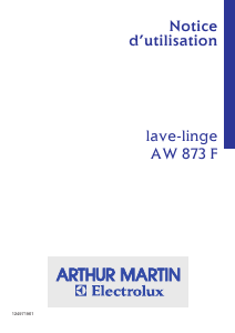 Mode d’emploi Arthur Martin-Electrolux AW 873 F Lave-linge