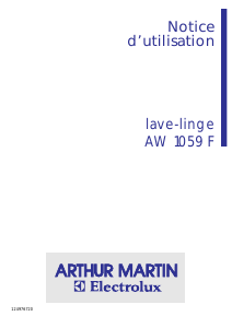 Mode d’emploi Arthur Martin-Electrolux AW 1059 F Lave-linge