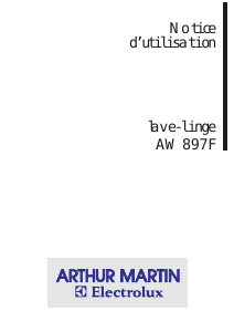 Mode d’emploi Arthur Martin-Electrolux AW 897 F Lave-linge