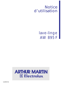 Mode d’emploi Arthur Martin-Electrolux AW 895 F Lave-linge