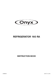 Manual Onyx 160RA Refrigerator