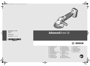 Handleiding Bosch AdvancedGrind 18 Haakse slijpmachine