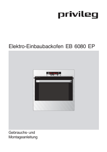 Bedienungsanleitung Privileg EB6080EP Backofen