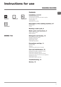 Manual de uso Hotpoint BWMD 742 (EU) Lavadora