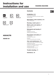 Instrukcja Hotpoint AQ83D 29 EU/B Pralka