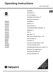 Manual Hotpoint HUG61P Range