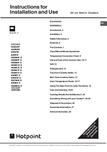 Manual Hotpoint HUE61K S Range
