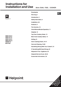 Handleiding Hotpoint HUD61G S Fornuis