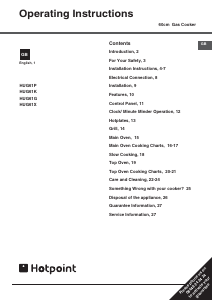 Manual Hotpoint HUG61G Range