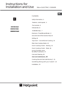 Manual Hotpoint HD5V93CCSS/UK Range