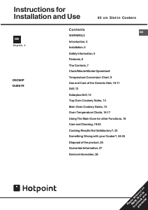 Manual Hotpoint DSC60P Range